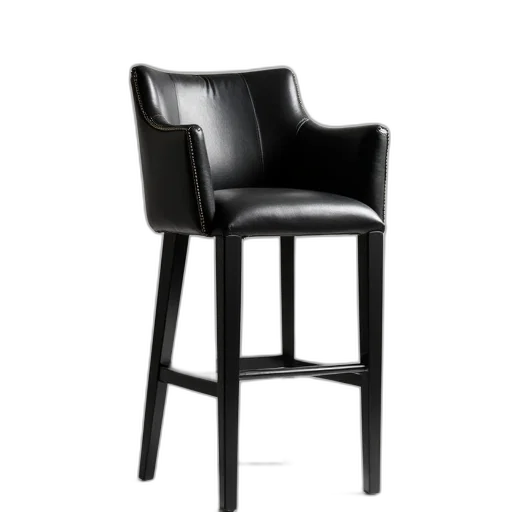 furniture, 3d render, black, leatherette transparent PNG cut-out