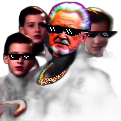 staff, face, vaporwave, cyberpunk, 3d render, concept art, fire, outer space transparent PNG cut-out