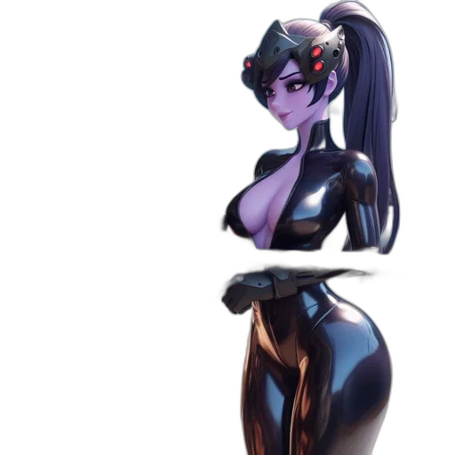robot, dress, concept art, anime, fantasy art, cyberpunk, dark, blue transparent PNG cut-out
