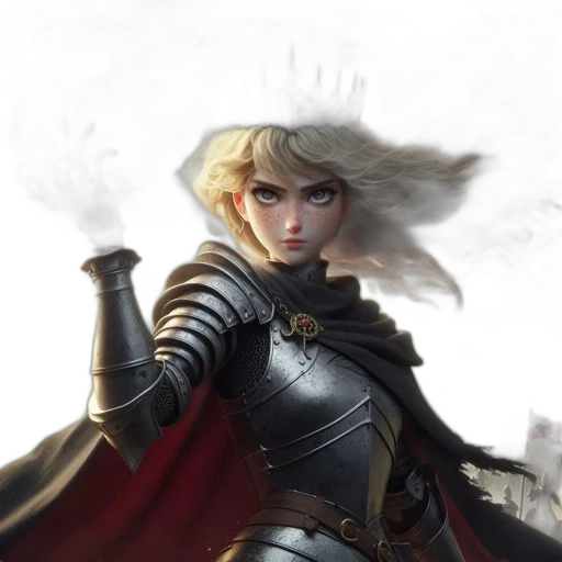 sword, fantasy art, concept art, comic book art, photorealistic, fierce-looking, female, warrior transparent PNG cut-out