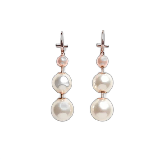 jewelry, pair, silver, earrings, pinkish, hue, featuring, large transparent PNG cut-out
