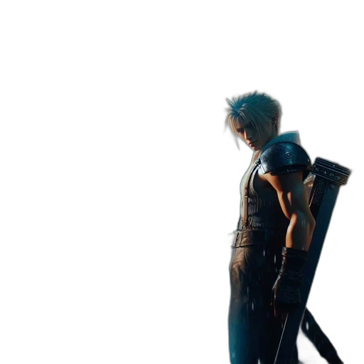 weapon, sword, jacket, staff, concept art, 3d render, cyberpunk, anime transparent PNG cut-out