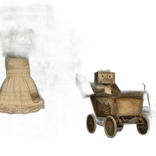 furniture, hat, robot, dress, concept art, 3d render, photorealistic, fantasy art transparent PNG cut-out