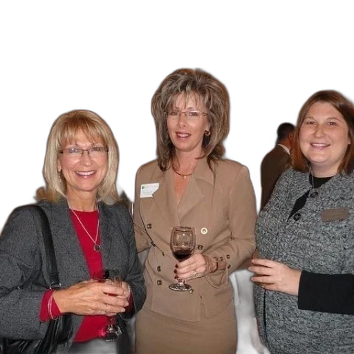 staff, three, women, business, attire, holding, wine, glasses transparent PNG cut-out