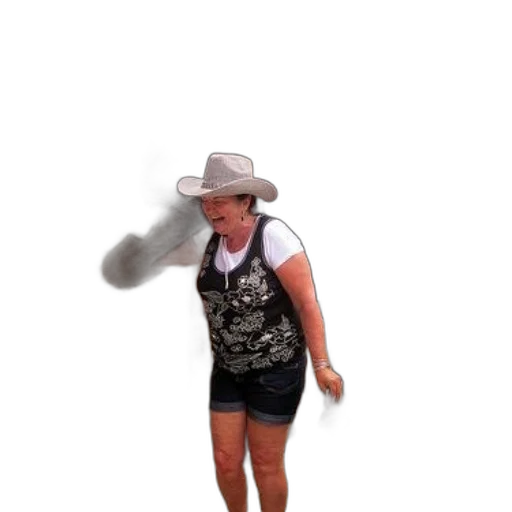 hat, staff, weapon, robot, 3d render, photorealistic, woman, cowboy transparent PNG cut-out