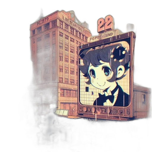 building, robot, anime, concept art, cartoon, 3d render, city street, blue transparent PNG cut-out