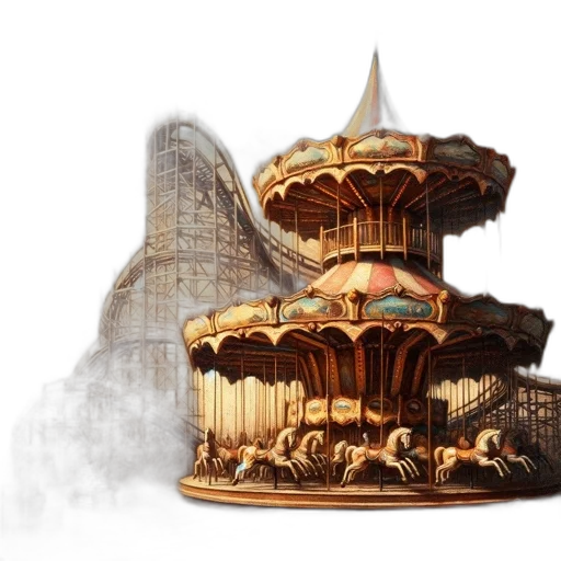 hat, crown, concept art, 3d render, fantasy art, photorealistic, vintage, carousel transparent PNG cut-out