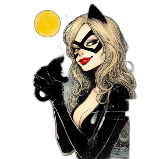 mask, comic book art, cartoon, concept art, fantasy art, woman, long, blonde transparent PNG cut-out