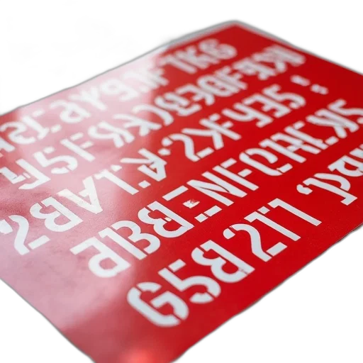red, close-up, view, white, plastic, stencil, various, letters transparent PNG cut-out