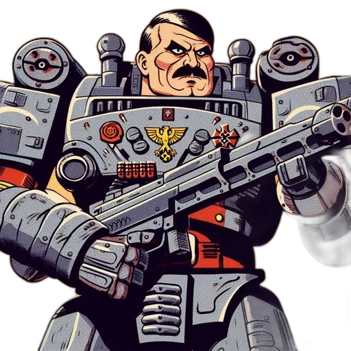robot, weapon, concept art, comic book art, cartoon, animated, figure, sternly transparent PNG cut-out