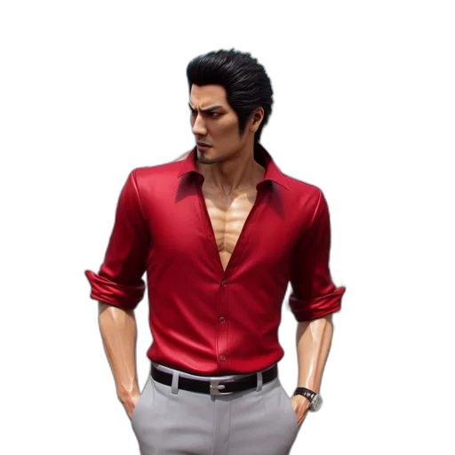 jacket, 3d render, concept art, photorealistic, red, three, people, woman transparent PNG cut-out
