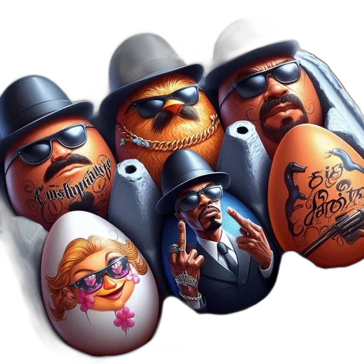 concept art, 3d render, photorealistic, cartoon, carton, artistically, decorated, eggs transparent PNG cut-out