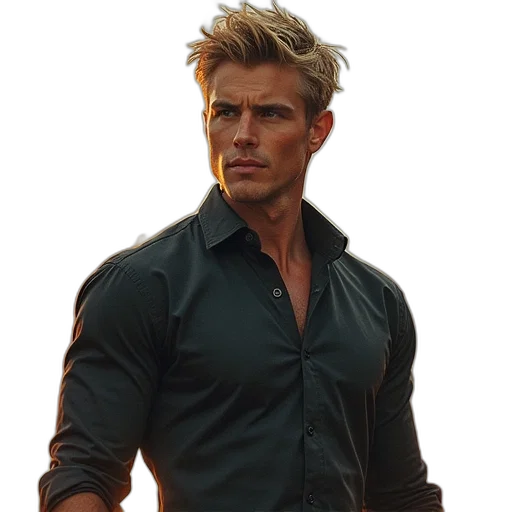 jacket, hair, staff, face transparent PNG cut-out