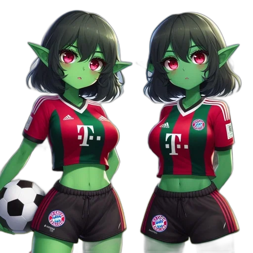 fantasy art, concept art, 3d render, anime, two, cartoonish, characters, green transparent PNG cut-out