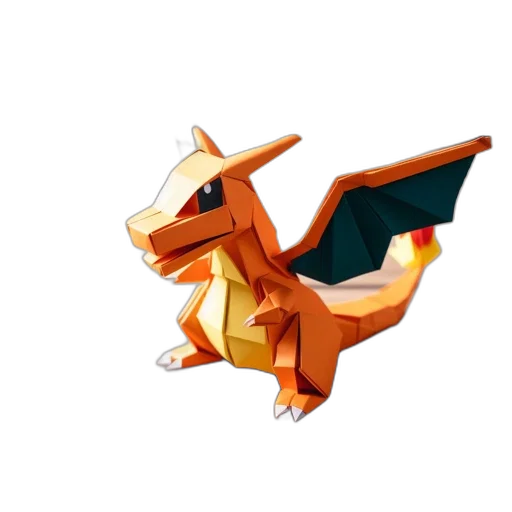 dragon, animal, staff, creature, pixel art, concept art, 3d render, fantasy art transparent PNG cut-out