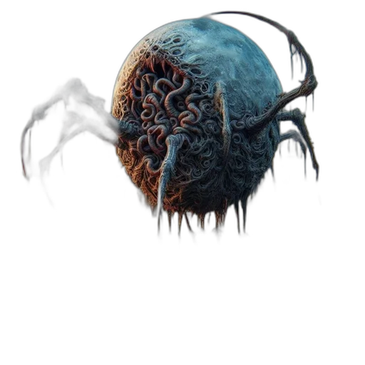 creature, mask, hair, face, concept art, 3d render, fantasy art, pixel art transparent PNG cut-out