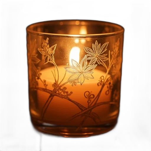 photorealistic, 3d render, fire, golden, close-up, lit, candle, textured transparent PNG cut-out