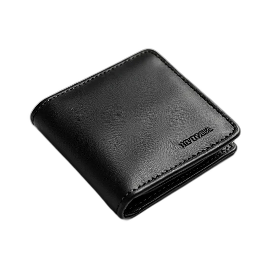 black, leather, wallet, textured, surface, visible, stitching, detail transparent PNG cut-out