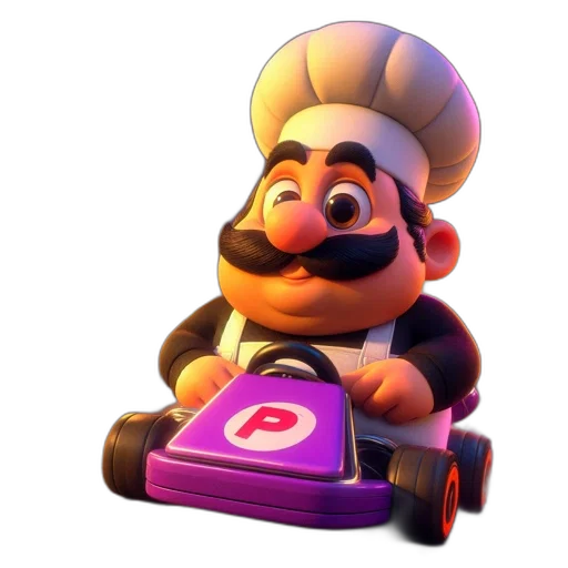 car, food, robot, face, 3d render, concept art, animated, chef transparent PNG cut-out