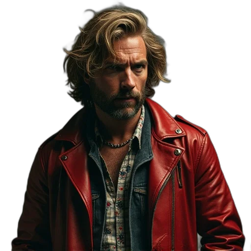 jacket, hair, face, comic book art transparent PNG cut-out