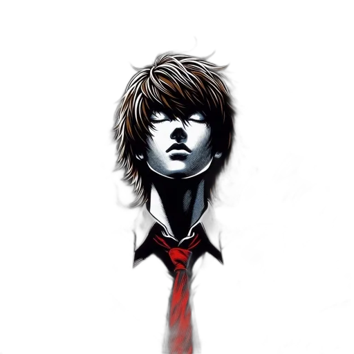 face, staff, jacket, comic book art, concept art, fantasy art, pixel art, red transparent PNG cut-out
