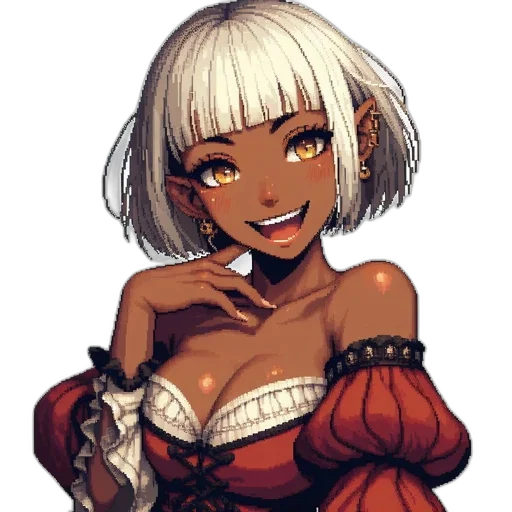weapon, dress, staff, robot, anime, fantasy art, pixel art, concept art transparent PNG cut-out