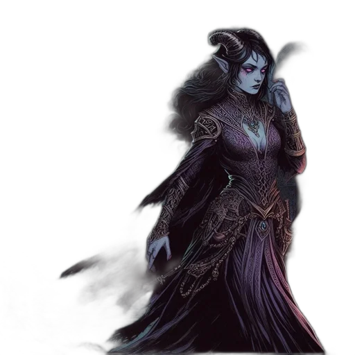 fantasy art, concept art, comic book art, photorealistic, dark, blue, elf-like, figure transparent PNG cut-out