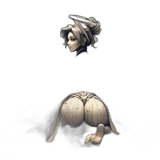 creature, crown, hair, hat, concept art, 3d render, fantasy art, pixel art transparent PNG cut-out