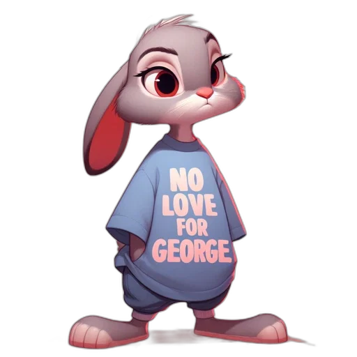jacket, dress, cartoon, 3d render, concept art, animated, rabbit, gray transparent PNG cut-out