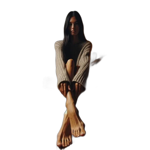 dress, shoes, face, creature, photorealistic, 3d render, oil painting, concept art transparent PNG cut-out