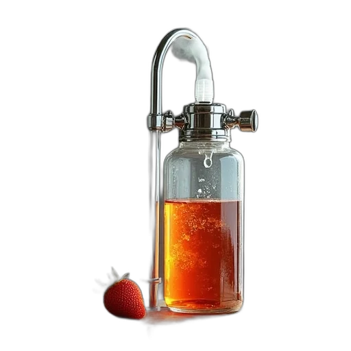bottle, 3d render, portable, fluid, distillation, machine transparent PNG cut-out
