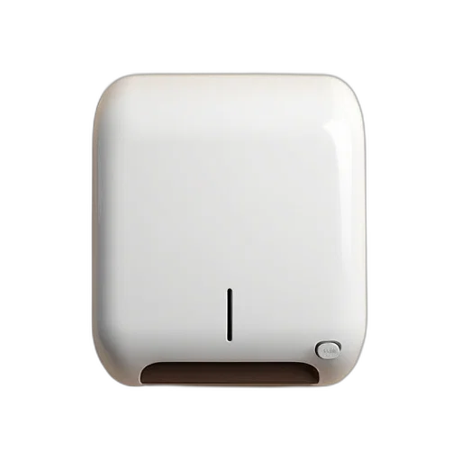 robot, face, 3d render, sleek, modern, white, toilet, paper transparent PNG cut-out