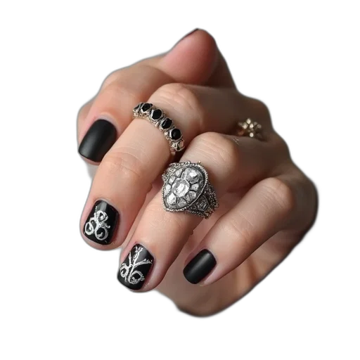 jewelry, photorealistic, monochrome, close-up, person, hand, detailed, nail transparent PNG cut-out