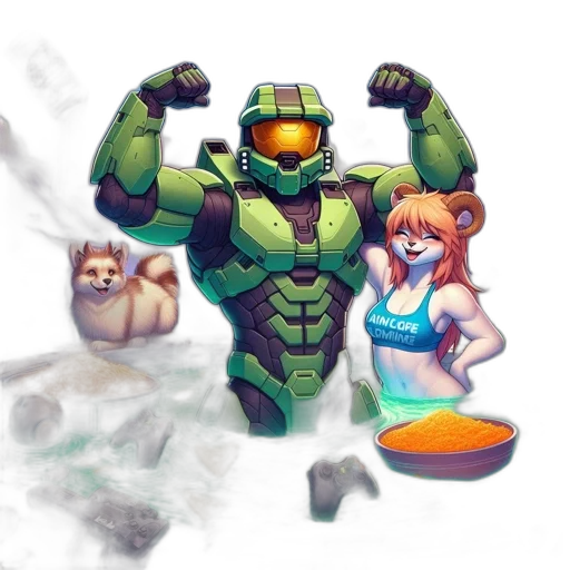 robot, weapon, food, pixel art, concept art, comic book art, fantasy art, fog transparent PNG cut-out