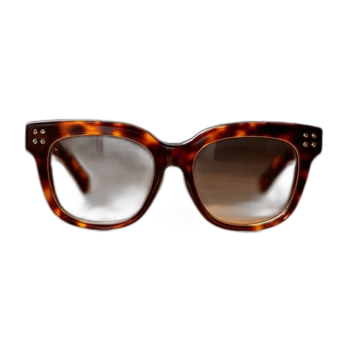 3d render, brown, tortoise, glasses transparent PNG cut-out