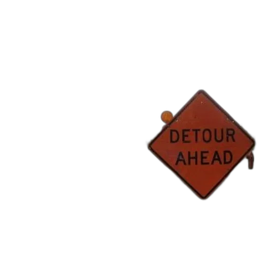 jacket, hat, detour, sign, placed, side, road, cloudy transparent PNG cut-out