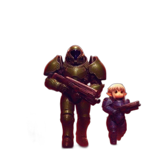robot, weapon, concept art, pixel art transparent PNG cut-out