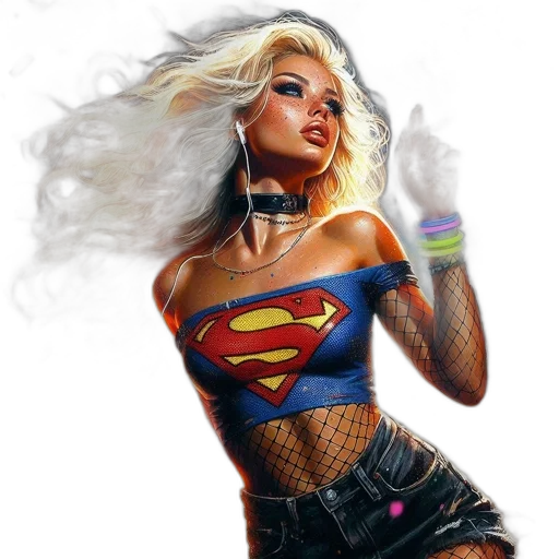 comic book art, concept art, fantasy art, photorealistic, woman, blonde, hair, wearing transparent PNG cut-out