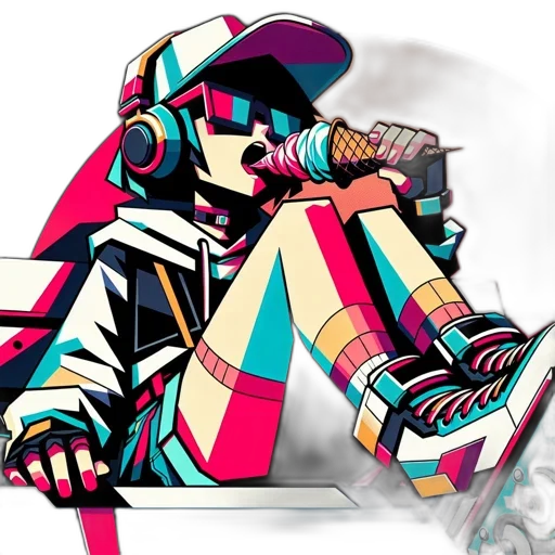 jacket, robot, vaporwave, pixel art, cartoon, concept art, neon lights, neon transparent PNG cut-out