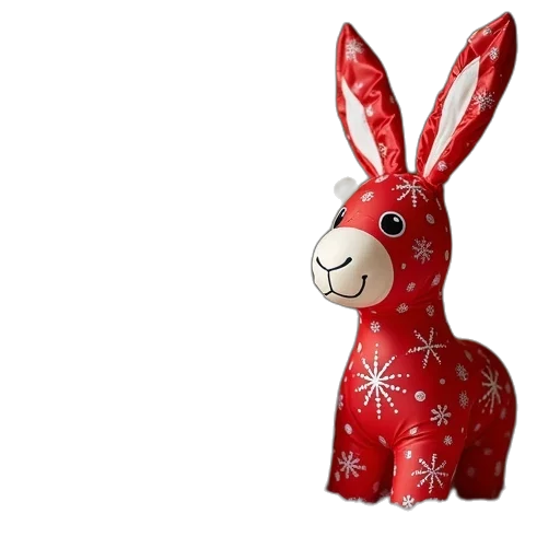3d render, inflatable, animals, christmas, holidays, toy, donkey, packaging transparent PNG cut-out
