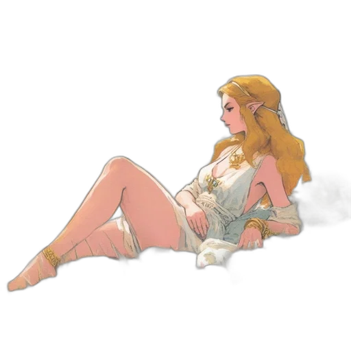 dress, jewelry, staff, pixel art, concept art, fantasy art, cartoon, underwater transparent PNG cut-out