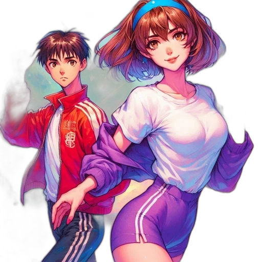 jacket, weapon, dress, staff, anime, vaporwave, concept art, pixel art transparent PNG cut-out