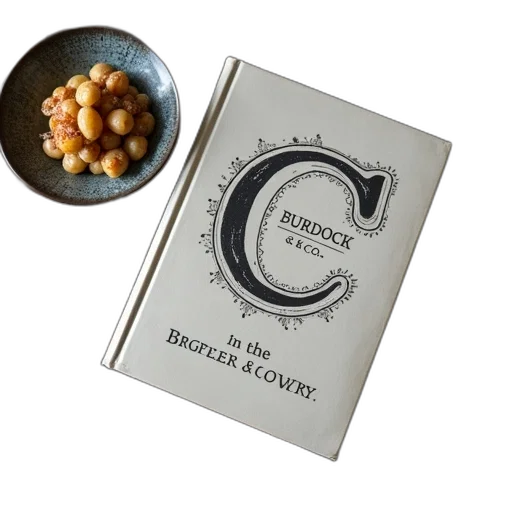 food, rustic, wooden, table, plate, book, titled, burdock transparent PNG cut-out
