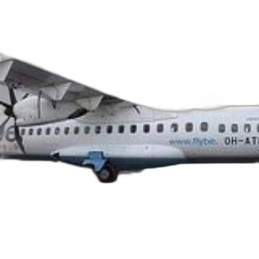 3d render, white, airplane, blue, accents, website, www, flybe transparent PNG cut-out