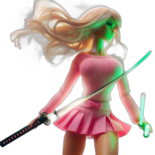 staff, sword, weapon, fantasy art, concept art, 3d render, pixel art, neon lights transparent PNG cut-out