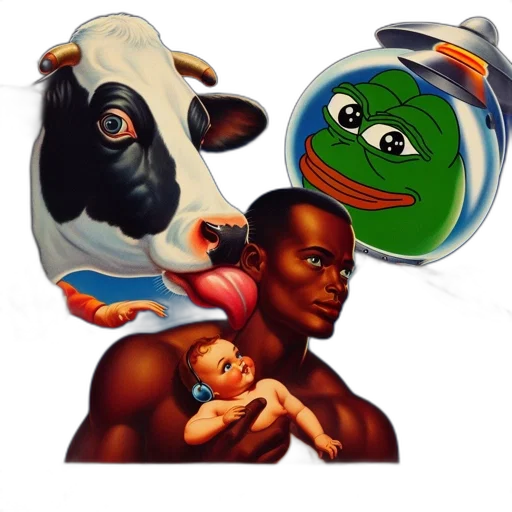 mask, animal, face, food, pixel art, concept art, large, cow transparent PNG cut-out