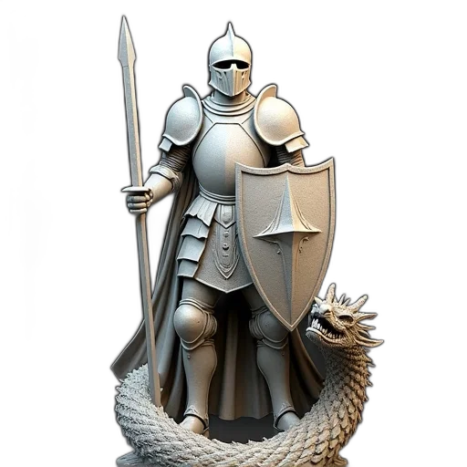 sword, dragon, weapon, staff, 3d render, fantasy art, concept art, photorealistic transparent PNG cut-out