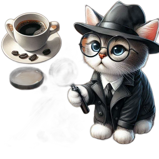 staff, photorealistic, cartoon, concept art, 3d render, animated, cat, donning transparent PNG cut-out