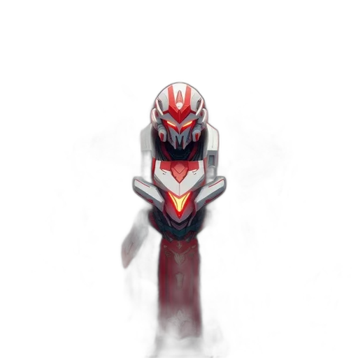 robot, mask, weapon, creature, concept art, pixel art, fantasy art, comic book art transparent PNG cut-out