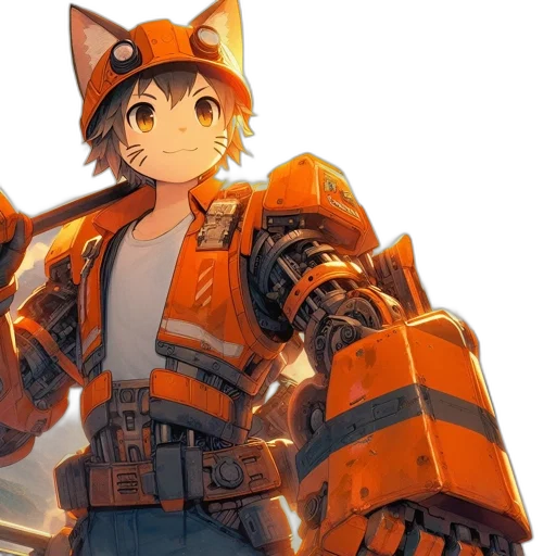 robot, weapon, animal, staff, concept art, anime, 3d render, fantasy art transparent PNG cut-out